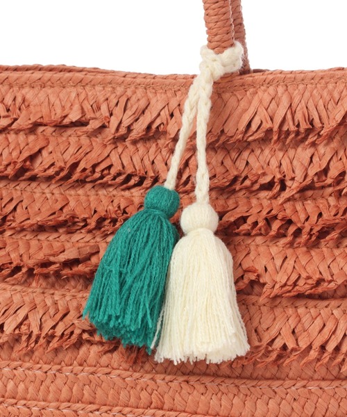 studio CLIP（スタディオクリップ）の「ペーパーフリンジカゴバッグ（かごバッグ・レディース・ナチュラル/オレンジ/ベージュ・FREE）」の10枚目の写真