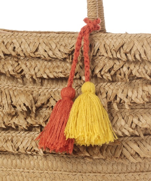 studio CLIP（スタディオクリップ）の「ペーパーフリンジカゴバッグ（かごバッグ・レディース・ナチュラル/オレンジ/ベージュ・FREE）」の4枚目の写真