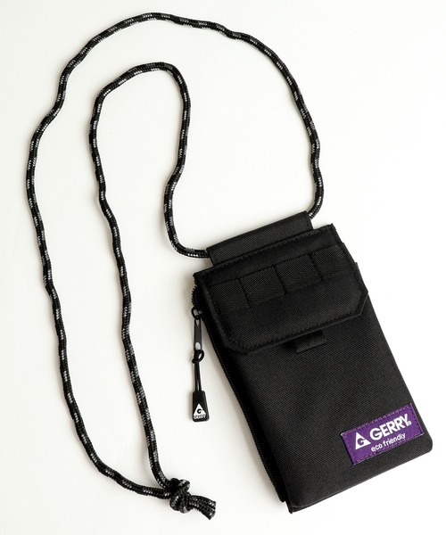 GERRY（ジェリー）の「GERRY はっ水加工 サスティナブル スマホ ショルダー ポーチ（ショルダーバッグ・メンズ・ブラック/ダークグリーン・FREE）」の3枚目の写真