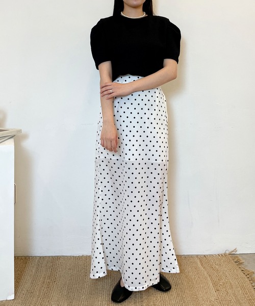 CEMONEMO（セモネモ）の「ワッシャー加工 半袖 パフスリーブ カットソー（Tシャツ/カットソー・レディース・ホワイト/ブラック・FREE）」の14枚目の写真