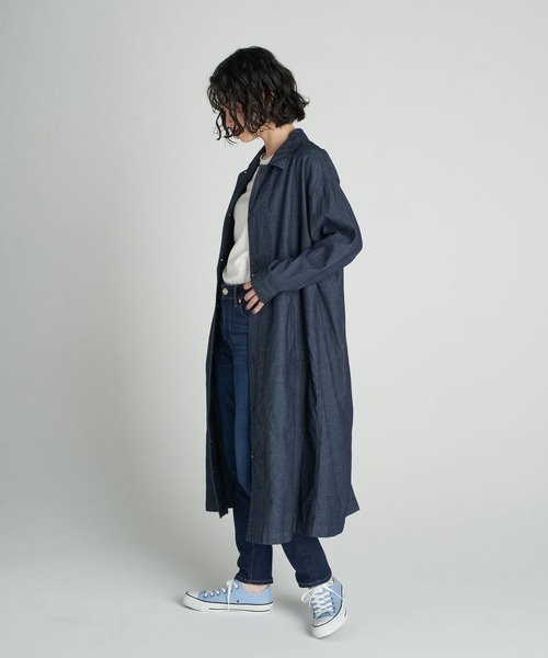 AMERICAN HOLIC（アメリカンホリック）の「【WEB限定】ステンシャツコート（ステンカラーコート・レディース・ベージュ/カーキ/ワンウォッシュ・M/L）」の7枚目の写真