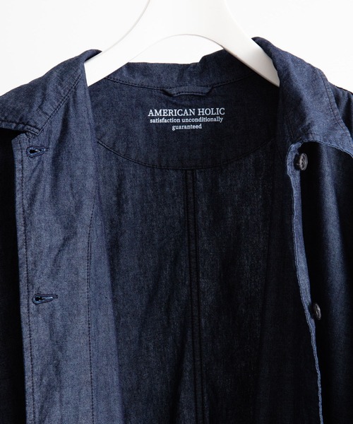 AMERICAN HOLIC（アメリカンホリック）の「【WEB限定】ステンシャツコート（ステンカラーコート・レディース・ベージュ/カーキ/ワンウォッシュ・M/L）」の11枚目の写真