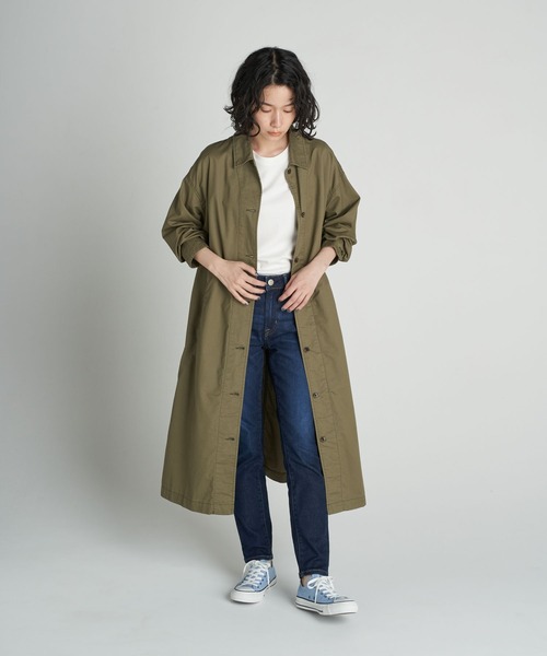 AMERICAN HOLIC（アメリカンホリック）の「【WEB限定】ステンシャツコート（ステンカラーコート・レディース・ベージュ/カーキ/ワンウォッシュ・M/L）」の13枚目の写真