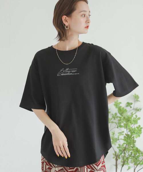 SENSE OF PLACE by URBAN RESEARCH（センスオブプレイスバイアーバンリサーチ）の「メッセージロゴアートTシャツ（Tシャツ/カットソー・レディース・ブラック/オフホワイト・ONE）」の6枚目の写真