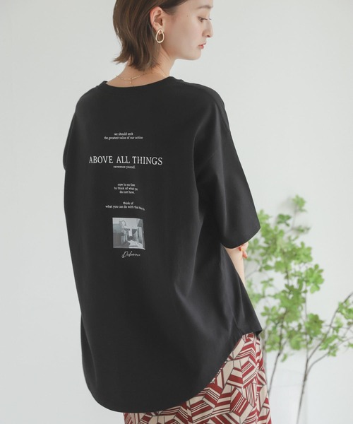 SENSE OF PLACE by URBAN RESEARCH（センスオブプレイスバイアーバンリサーチ）の「メッセージロゴアートTシャツ（Tシャツ/カットソー・レディース・ブラック/オフホワイト・ONE）」の12枚目の写真