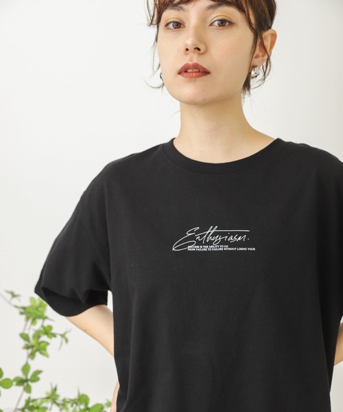 SENSE OF PLACE by URBAN RESEARCH（センスオブプレイスバイアーバンリサーチ）の「メッセージロゴアートTシャツ（Tシャツ/カットソー・レディース・ブラック/オフホワイト・ONE）」の15枚目の写真