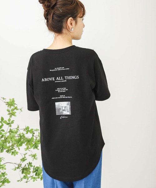 SENSE OF PLACE by URBAN RESEARCH（センスオブプレイスバイアーバンリサーチ）の「メッセージロゴアートTシャツ（Tシャツ/カットソー・レディース・ブラック/オフホワイト・ONE）」の7枚目の写真
