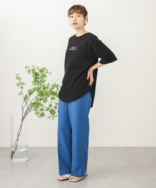 SENSE OF PLACE by URBAN RESEARCH（センスオブプレイスバイアーバンリサーチ）の「メッセージロゴアートTシャツ（Tシャツ/カットソー・レディース・ブラック/オフホワイト・ONE）」の4枚目の写真