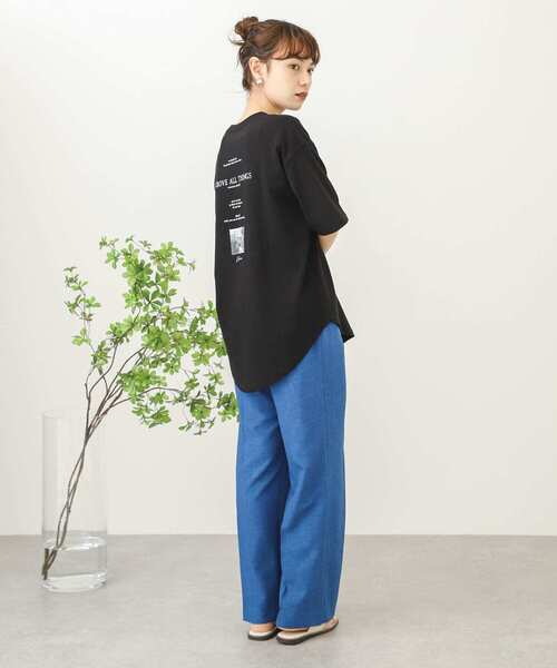 SENSE OF PLACE by URBAN RESEARCH（センスオブプレイスバイアーバンリサーチ）の「メッセージロゴアートTシャツ（Tシャツ/カットソー・レディース・ブラック/オフホワイト・ONE）」の18枚目の写真