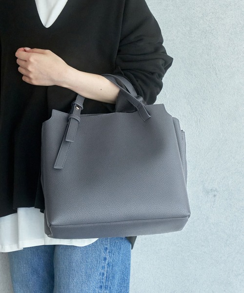 ROPE' PICNIC(ロペピクニック)の「【軽量】スウェイハンドル5層ミドルトート&ショルダーバッグ(ショルダーバッグ・レディース・ネイビー/キナリ/レッド系その他2・FREE)」の3枚目の写真