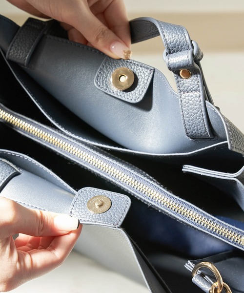 ROPE' PICNIC(ロペピクニック)の「【軽量】スウェイハンドル5層ミドルトート&ショルダーバッグ(ショルダーバッグ・レディース・ネイビー/キナリ/レッド系その他2・FREE)」の11枚目の写真