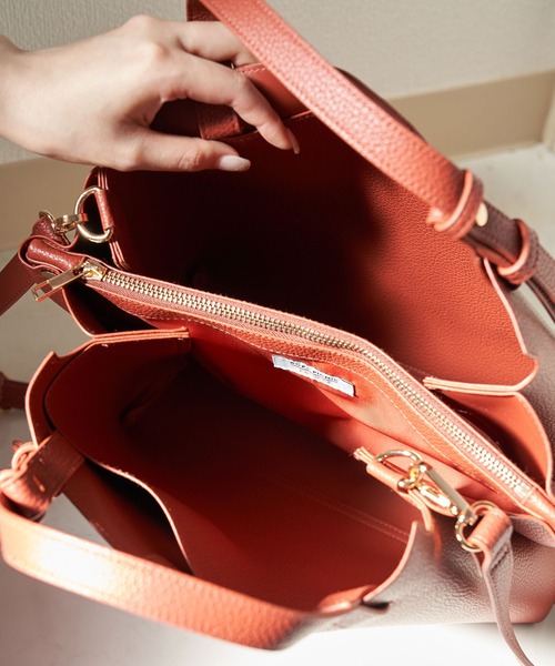 ROPE' PICNIC(ロペピクニック)の「【軽量】スウェイハンドル5層ミドルトート&ショルダーバッグ(ショルダーバッグ・レディース・ネイビー/キナリ/レッド系その他2・FREE)」の13枚目の写真