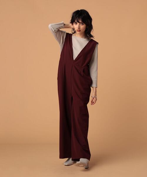 FEELING MADE（フィーリングメイド）の「FEELING MADE ストレッチ&UVカット Vネック サロペット（サロペット/オーバーオール・レディース・ブラック/オリーブ/ワイン・SMALL/MEDIUM/LARGE）」の7枚目の写真