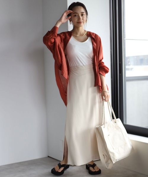 each（イーチ）の「スカートライクパンツ（その他パンツ・レディース・アイボリー/ブラック・FREE）」の4枚目の写真