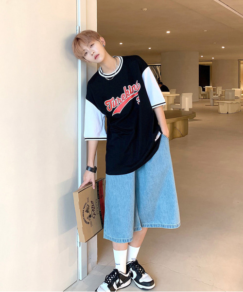 neos（ネオス）の「【neos -addictive design-】ルーズシルエット フットボール ロゴ リンガー Tシャツ（Tシャツ/カットソー・メンズ・ホワイト/ブラック/ブルー・MEDIUM/LARGE）」の16枚目の写真