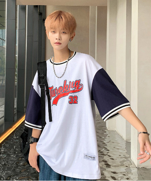 neos（ネオス）の「【neos -addictive design-】ルーズシルエット フットボール ロゴ リンガー Tシャツ（Tシャツ/カットソー・メンズ・ホワイト/ブラック/ブルー・MEDIUM/LARGE）」の9枚目の写真