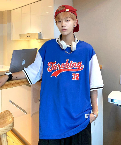 neos（ネオス）の「【neos -addictive design-】ルーズシルエット フットボール ロゴ リンガー Tシャツ（Tシャツ/カットソー・メンズ・ホワイト/ブラック/ブルー・MEDIUM/LARGE）」の17枚目の写真