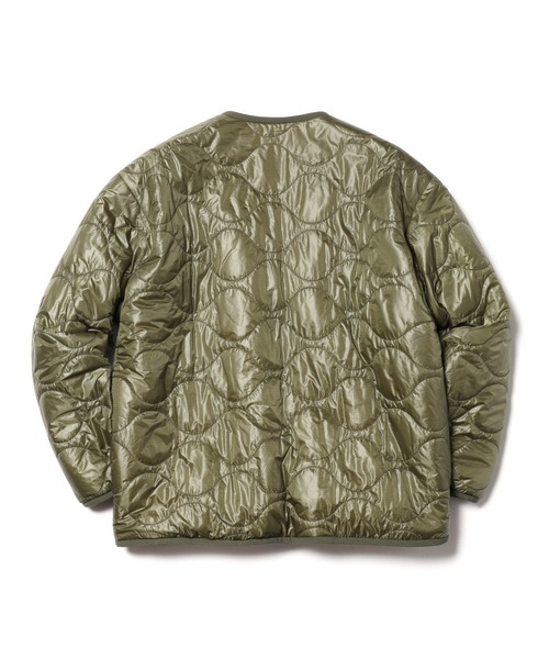 MR.OLIVE（ミスターオリーブ）の「ボア x リップストップ キルティング / リバーシブル ライニング アーミー ノーカラージャケット（ミリタリージャケット・メンズ・カーキ/ブラック・SMALL/MEDIUM/LARGE）」の11枚目の写真