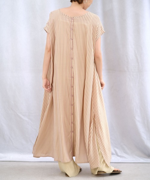 ANDJ(アンドジェイ)の「2WAY先染めストライプフレアワンピース(シャツワンピース・レディース・ライトブルー/ピンク/グリーン・M)」の15枚目の写真