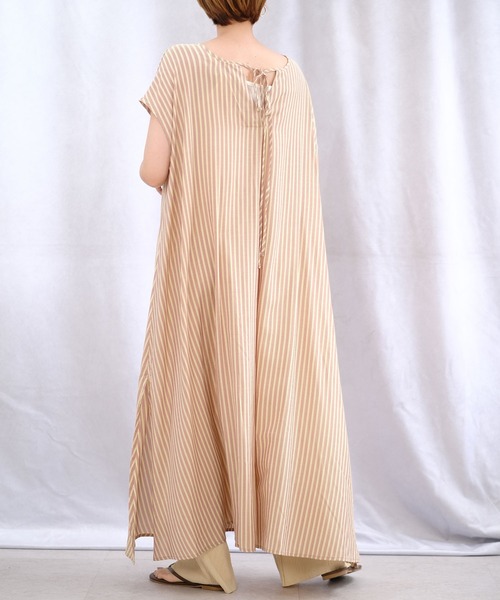 ANDJ(アンドジェイ)の「2WAY先染めストライプフレアワンピース(シャツワンピース・レディース・ライトブルー/ピンク/グリーン・M)」の17枚目の写真