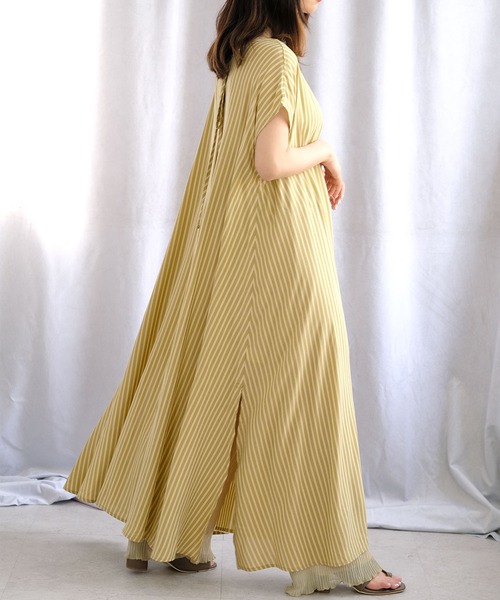 ANDJ(アンドジェイ)の「2WAY先染めストライプフレアワンピース(シャツワンピース・レディース・ライトブルー/ピンク/グリーン・M)」の20枚目の写真