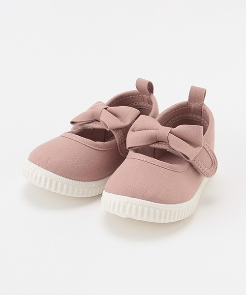 petit main（プティマイン）の「リボンスニーカー（スニーカー・キッズ・シルバー/ピンク/モカ・14cm/18cm/15cm/17cm/13cm/16cm）」の2枚目の写真
