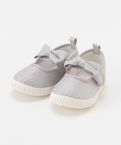 petit main（プティマイン）の「リボンスニーカー（スニーカー・キッズ・シルバー/ピンク/モカ・14cm/18cm/15cm/17cm/13cm/16cm）」の3枚目の写真