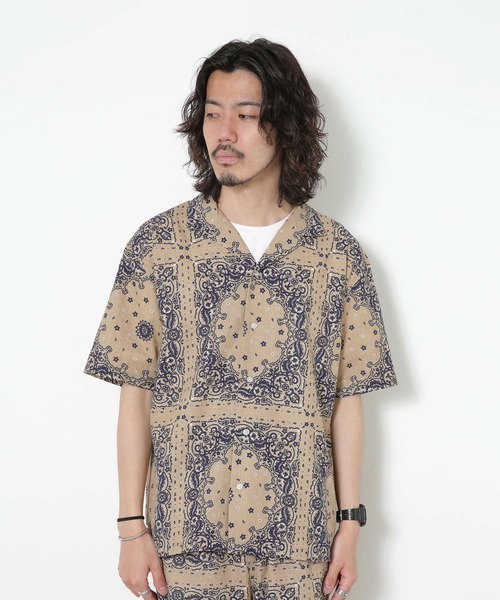 URBAN RESEARCH Sonny Label（アーバンリサーチサニーレーベル）の「バンダナ柄半袖シャツ（シャツ/ブラウス・メンズ・ライトブルー/ベージュ・MEDIUM/LARGE）」の11枚目の写真