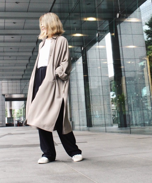 Scrap Book（スクラップブック）の「【CYAN TOKYO】テープアジャストシャツコート（その他アウター・レディース・ブラック/グレー/ベージュ/グリーン・FREE）」の7枚目の写真