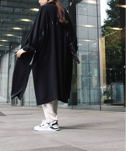 Scrap Book（スクラップブック）の「【CYAN TOKYO】テープアジャストシャツコート（その他アウター・レディース・ブラック/グレー/ベージュ/グリーン・FREE）」の9枚目の写真