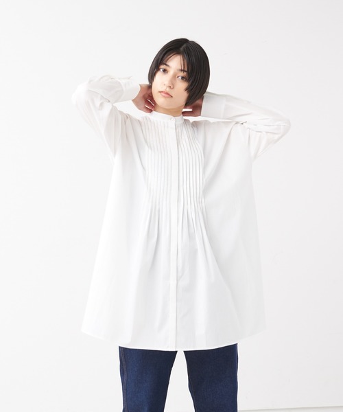 collex（コレックス）の「ピンタックブラウス（シャツ/ブラウス・レディース・ブラック/ホワイト/カーキ・フリー）」の3枚目の写真