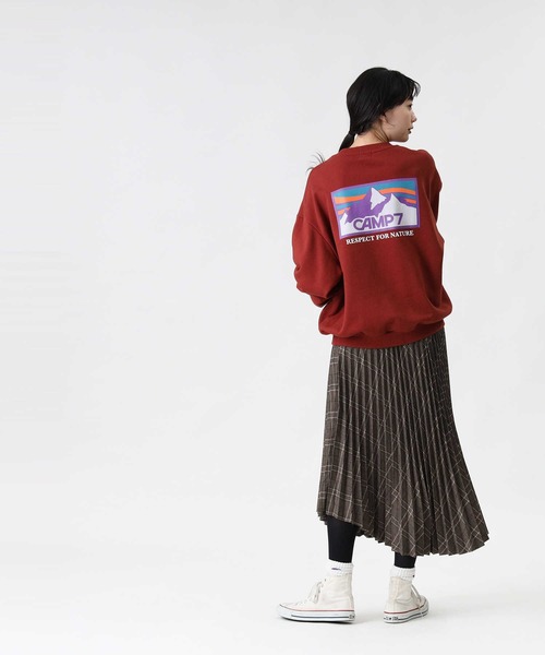 CAMP7（キャンプセブン）の「【CAMP7】バックマウンテンスウェット（スウェット・レディース・ブラック/オフホワイト/ワイン・S/M/L）」の14枚目の写真