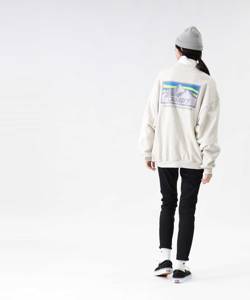 CAMP7（キャンプセブン）の「【CAMP7】バックマウンテンスウェット（スウェット・レディース・ブラック/オフホワイト/ワイン・S/M/L）」の5枚目の写真