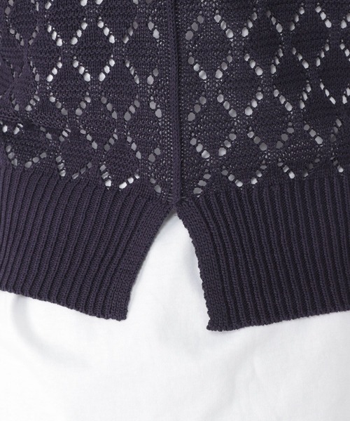 studio CLIP（スタディオクリップ）の「3ゲージダイヤ柄ベスト（ベスト・レディース・ライトベージュ/ネイビー・FREE）」の6枚目の写真