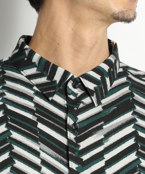 niko and...（ニコアンド）の「ペイントタッチプリントシャツ（シャツ/ブラウス・メンズ・ブルー/グリーン/スモーク・MEDIUM/LARGE）」の13枚目の写真