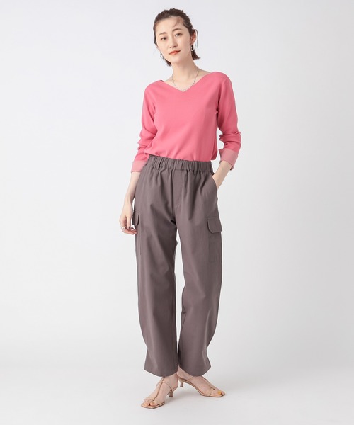 RIVE DROITE（リヴドロワ）の「《2サイズ展開》リラクシーでありながらすっきりとした美シルエット　ドロストカーゴパンツ（カーゴパンツ・レディース・ベージュ/チャコールグレー・38/36）」の21枚目の写真
