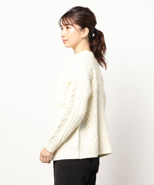 salle de bal（サルデバル）の「【 HEAVENLY / ヘヴンリー 】 アルパカMIXニット 2Way カーディガン HEAVENLY 2150174 DLW（カーディガン/ボレロ・レディース・ブラウン/グレー/オフホワイト・FREE）」の4枚目の写真