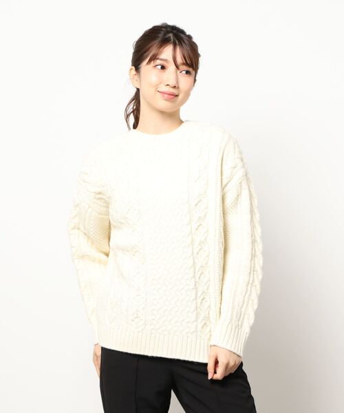 salle de bal（サルデバル）の「【 HEAVENLY / ヘヴンリー 】 アルパカMIXニット 2Way カーディガン HEAVENLY 2150174 DLW（カーディガン/ボレロ・レディース・ブラウン/グレー/オフホワイト・FREE）」の6枚目の写真