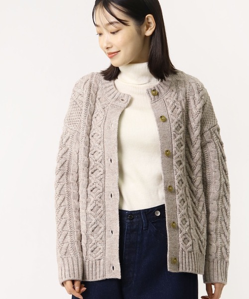 salle de bal（サルデバル）の「【 HEAVENLY / ヘヴンリー 】 アルパカMIXニット 2Way カーディガン HEAVENLY 2150174 DLW（カーディガン/ボレロ・レディース・ブラウン/グレー/オフホワイト・FREE）」の3枚目の写真