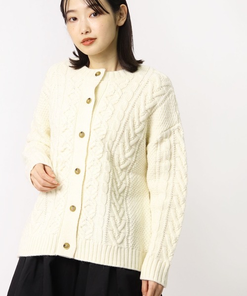 salle de bal（サルデバル）の「【 HEAVENLY / ヘヴンリー 】 アルパカMIXニット 2Way カーディガン HEAVENLY 2150174 DLW（カーディガン/ボレロ・レディース・ブラウン/グレー/オフホワイト・FREE）」の2枚目の写真