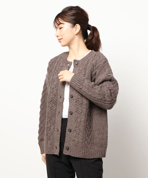 salle de bal（サルデバル）の「【 HEAVENLY / ヘヴンリー 】 アルパカMIXニット 2Way カーディガン HEAVENLY 2150174 DLW（カーディガン/ボレロ・レディース・ブラウン/グレー/オフホワイト・FREE）」の19枚目の写真