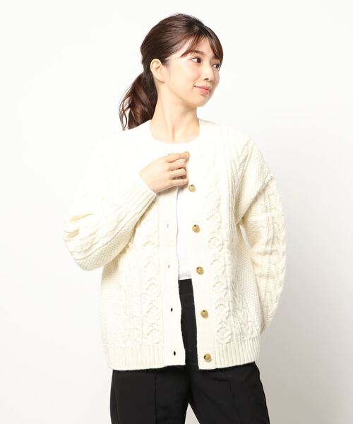 salle de bal（サルデバル）の「【 HEAVENLY / ヘヴンリー 】 アルパカMIXニット 2Way カーディガン HEAVENLY 2150174 DLW（カーディガン/ボレロ・レディース・ブラウン/グレー/オフホワイト・FREE）」の20枚目の写真