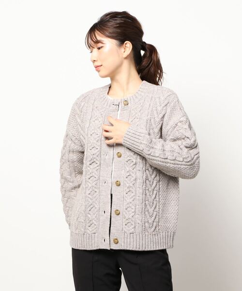 salle de bal（サルデバル）の「【 HEAVENLY / ヘヴンリー 】 アルパカMIXニット 2Way カーディガン HEAVENLY 2150174 DLW（カーディガン/ボレロ・レディース・ブラウン/グレー/オフホワイト・FREE）」の21枚目の写真