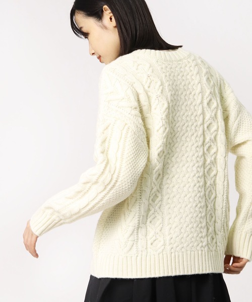 salle de bal（サルデバル）の「【 HEAVENLY / ヘヴンリー 】 アルパカMIXニット 2Way カーディガン HEAVENLY 2150174 DLW（カーディガン/ボレロ・レディース・ブラウン/グレー/オフホワイト・FREE）」の8枚目の写真