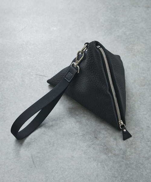 CITY TOKYO（シティトウキョウ）の「本革トライアングルミニバッグ（ショルダーバッグ・レディース・ブラック/カーキ/ホワイト・FREE）」の7枚目の写真