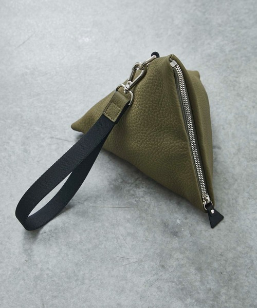 CITY TOKYO（シティトウキョウ）の「本革トライアングルミニバッグ（ショルダーバッグ・レディース・ブラック/カーキ/ホワイト・FREE）」の10枚目の写真