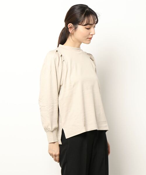 Te chichi TERRASSE（テチチテラス）の「タックスリーブハイネックプルオーバー（Tシャツ/カットソー・レディース・ブラック/ピンク/ベージュ・ﾌﾘ-）」の2枚目の写真