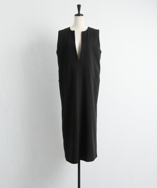 &. NOSTALGIA(アンドドットノスタルジア)の「キーネックレイヤードワンピース(ワンピース・レディース・ブラック/ブラウン/アイボリー/ベージュ/チャコールグレー・M)」の7枚目の写真