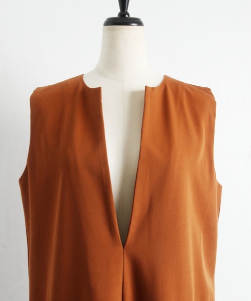 &. NOSTALGIA(アンドドットノスタルジア)の「キーネックレイヤードワンピース(ワンピース・レディース・ブラック/ブラウン/アイボリー/ベージュ/チャコールグレー・M)」の12枚目の写真