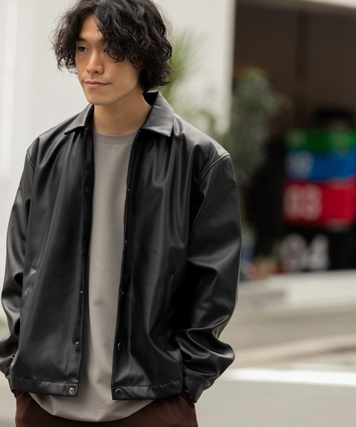 ITEMS URBANRESEARCH（アイテムズ アーバンリサーチ）の「ヴィーガンレザー コーチジャケット（その他アウター・メンズ・ブラック/グレー/オフホワイト・MEDIUM/LARGE）」の16枚目の写真